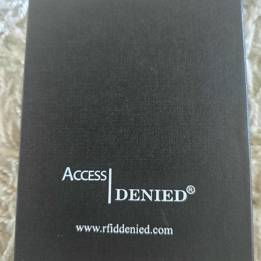 Access Denied Genuine Leather Slim Bifold Wallets For Men - Black